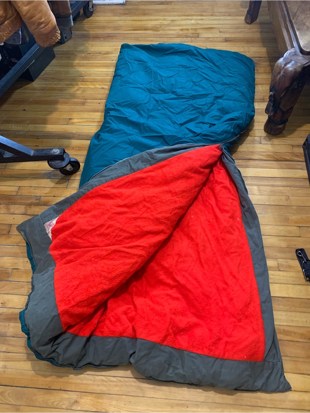 Vintage 70s duvet down feather cold winter sleeping bag